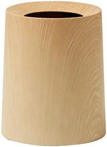 ideaco TUBELOR Homme Oakwood Trash Can, Round, 4.5 gal (11.4 L), Diameter 10.2 x Height 12.4 inches (26 x 31.5 cm), Tubular Homme, Oak Wood