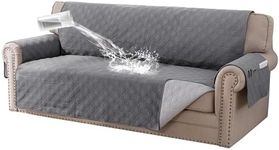 BellaHills Sofa Cover 3 seater 100% Waterproof Sofa Covers Non-Slip Sofa Slipcovers Couch Covers Washable with Elastic Strap Sofa Protectors from Pets Cats (Sofa 68", Grey)