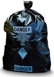 Burial Asbestos Disposal Bags, 33 x 50-6 Mil., Black, PRINTED, 50 bags/roll