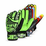 Kickout Premium Goalkeeper Gloves | Funky Goalkeeping Gloves With 3mm Latex For Super Grip & Protection | Adults Kids Boys Glove For Football Goalie (Neon Green, Size 4 suitable for 6-9 Years)