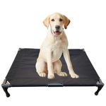 Love&go Elevated Dog Bed with Metal Frame, Cooling Raised Pet Cot for Dog and Cat (L - Black Bed, Large - 88x67x14 cm)