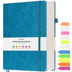 OFFIGIFT College Ruled Notebook, Large A4 Hardcover Leather Journal, 312 Numbered Pages Writing Journal, 100gsm No Bleed Paper, Lined Journal Notebook for Women Men School Office, Blue