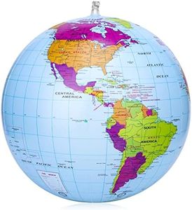 RosewineC Inflatable Global World Globe 38cm,Explore The World,Educational Geographic for School,Play and Educational Games