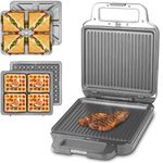 FineMade Panini Grill Press Breakfast Sandwich Maker 3 in 1, Electric Griddle Panini Press, Grilled Cheese Maker, Sandwichera Electrica, Belgian Waffle Maker with Removable Plates