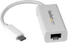StarTech.com US1GC30W USB-C to Gigabit Ethernet Adapter – White – Thunderbolt 3 Port Compatible – USB Type C Network Adapter