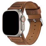 Wristitani Leather Strap Compatible With Apple Watch Straps 44mm 45mm 46mm 42mm 49mm 41mm 40mm for Men,Genuine Leather Replacement Band for iWatch Ultra2 Ultra Series 10 9 8 7 SE2 SE 6 5 4 3 2 1