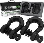 Rhino USA D Ring Shackle 41,850lb Break Strength – 3/4” Shackle with 7/8 Pin for use with Tow Strap, Winch, Off-Road Jeep Truck Vehicle Recovery, Best Offroad Towing Accessories (2 Pack - Matte)
