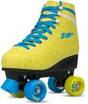 STMAX Roller Skates for Girls and Women Derby Quad 4 Wheels Rink Rollerblades Classic Skate Blades for Kids Youth and Adults Skating Shoes Patines para niñas y Mujer Outdoor Green Lemon Size 7 Youth