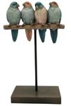 Comfy Hour Farmhouse Collection 10" Polyresin Four Birds Sparrows Gathering On Stand Tabletop Decor