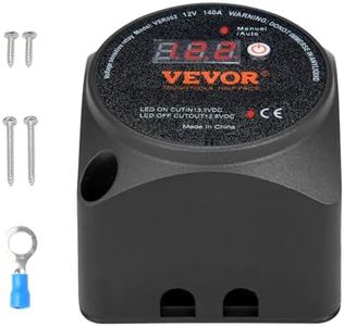 VEVOR Dual Battery Isolator Kit, 140Amp, Manual and Auto Modes VSR Voltage Sensitive Relay with LCD Screen, Smart Battery Isolator for ATV UTV RV Camper Off-Road Vehicle Caravan Truck Boat Yacht