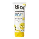 Tuco® Kids 2 in 1 Face Cream + Sunscreen SPF 50 with Saffron oil | UVA/UVB PA++++ | Broad Spectrum Protection | Benzophenone- 3 and Avobenzone Free | Ages 2-5, 5-10, 10-15 | 50gm
