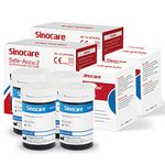 Sinocare (Safe Accu2) Blood Sugar Test Strips, 100pcs Blood Glucose Test Strips & 100pcs Twist Lans., Blood Test Strip for Safe Accu2 Blood Glucose Monitor (Safe Accu2 Strips- 100)