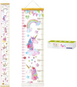 HomeEvolution Kids Growth Chart Height Measuring Chart, Classical Canvas Wall Hanging Rulers for Baby Children Girls Bedroom Decor (Unicorn)