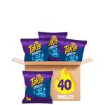 Takis Blue Heat Chili Pepper Artificially Flavored Tortilla Chip Box of 40ct, 1oz each.