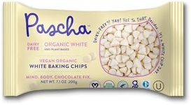 Pascha Organic Vegan White Baking Chips - Dairy-Free Alternative - Rice-Based Bulk Baking Chocolate - Allergen-Free & Plant-Based - Rainforest Alliance Certified Cocoa Butter, (Pack of 6)