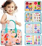 Teefrye Toddler Busy Board Montessori Toys for Toddlers 1-3 Year Old Educational Activity Book Board Sensory Travel Toys Ages 2-4 Preschool Learning Fine Motor Skills Toy Quiet Book Gift for Kids