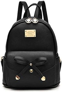 Girls Bowknot Cute Leather Backpack Mini Backpack Purse for Women