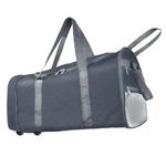 Storite Nylon 83 Cm Extra Large Strong Travel Duffle Bag, Luggage Bag Covertible Backpack Trolley Duffel Storage Bag with 2 Wheels & Pull Handle - (Grey, 83x36cm)