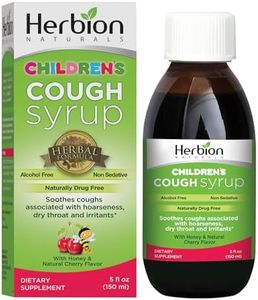 Herbion Naturals Cough Syrup for Children, 5 FL Oz, Good Tasting Supplement with Natural Honey & Cherry Flavor, Helps Relieve Cough, Promotes Healthy Lung Function, For Kids 13 Months and Above