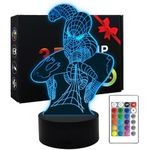 Spider-Man Night Light Kids,3D Spiderman Lights,Spider Man Lamp 16 Colors Changing Remote Control,Superhero Toys Room Decor,Spiderman Bedroom Accessories,Spiderman Gifts for Boys Birthday Christmas