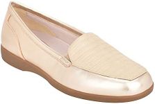 Easy Spirit Womens Gold Flex Gore Cushioned Comfort Devitt Round Toe Wedge Slip On Loafers 10 M