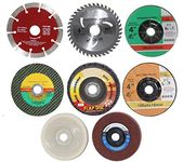 Digital Craft 8Pc 4inch Angle Grinder Accessories Wood & Marble Cutting Blade Flap Discs Grinding Wheels Cut Off Wheel Set Include Flap Disc Nylon Buffing Polishing Wheel Etc Abrasive Tools