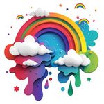 GovardhanSons - Rainbow Wall Stickers - Vibrant Cartoon Colored Rainbow Decals for Home Walls, Living Room Décor - Removable Vinyl Wall Art Kids Room Wall Stickers (45 CM X 45 CM - Pack of 1) EAM-10