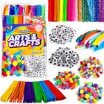 FunzBo Arts and Crafts Supplies for Kids - Craft Art Supply Kit for Toddlers Age 4 5 6 7 8 9 - All in One D.I.Y. Crafting Collage Arts Set Birthday Halloween Christmas Gifts for Kids