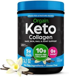Orgain Keto Collagen Protein Powder, Vanilla - 10g Grass Fed Hydrolyzed Collagen Peptides for Women & Men, Type I & III, 5g MCT Oil - Hair, Skin, Nail, & Joint Support, Non-GMO, Gluten Free - 0.88lb