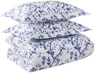 Laura Ashley - Queen Comforter Set, Cotton Bedding with Matching Shams & Bed Skirt, Stylish Home Decor (Charlotte Blue, Queen)