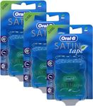 3 x Satin Tape 25m Dental Waxed Mint Floss Oral Care Clean Fresh Teeth