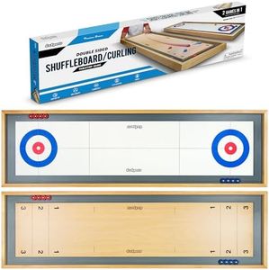 GoSports Shuffleboard and Curling 2 in 1 Board Games - Classic Tabletop or Giant Size - Choose Your Style