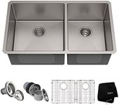 KRAUS Standart PRO™ 33-inch 16 Gauge Undermount 60/40 Double Bowl Stainless Steel Kitchen Sink