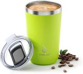 Ideus 20 oz Tumbler, Travel Coffee Mug with Splash Proof Sliding Lid, Double Wall Stainless Steel Vacuum Insulated Coffee Mug for Home and Office, Keep Beverages Hot or Cold, Apple Green