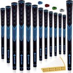 SAPLIZE Classic Rubber Golf Grips, Non-Slip– 13 Grips with 15 Tapes, Available in Mid/Standard Sizes, 4 Colors Optional, CC01 Golf Club Grips