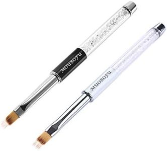 MUOBOFU Nail Art Brushes,Nail Brushes for Nail Art,Rhinestone Handle Professional Gradient Manicure Tools Pens Drawing Painting Diy Home Salon (Black and white)