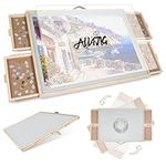 ALL4JIG 1500 Pieces 2-in-1 Tilting & Rotating Puzzle Board for Adults Gifts, Wooden Jigsaw Puzzle Table with 4 Drawers, Portable Puzzle Table with Lazy Susan and Cover, 26.4" x 34.4"