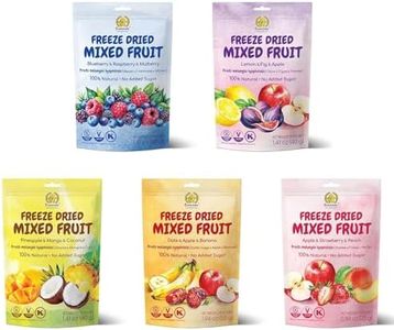 SUNGIVEN Freeze Dried Fruit Party with 10+ Fruits, Mixed Fruits Variety Pack of 5 Bag, 7.06 oz, Health Snack, Fruit Crisps, Freeze Dried Apple Strawberry Berries Lemon Coconut Fig Mango Pineapple, No Sugar Added, Made with 100% Fruit
