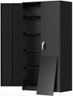 Greenvelly Metal Garage Storage Cabinet, 72” Locking Black Tool Steel Cabinet with Doors and 4 Shelves, Tall Metal Cabinets with Garage Storage Systems for Home Office, Kitchen/Pantry