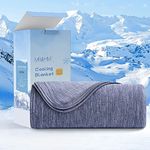 MR&HM Cooling Blanket Queen, Breathable Summer Blanket for Hot Sleepers, Cold Blankets Absorbs Body Heat to Keep Cool on Warm Nights, Double Side for All-Season (Blue, 90"×90")