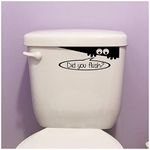 Toilet Monster Decal Did You Flush Sticker Kids Flushing Reminder Bathroom Decor (9" x 4",Set of 2)