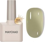 MAYCHAO Jelly Gel Nail Polish -15ML Olive Grey Jelly Gel Polish Soak Off UV LED Nude Green Nail Polish for DIY Manicure Home Salon Nail Art