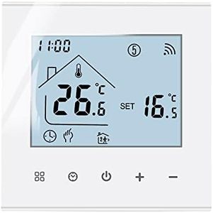 MincoHome Smart Thermostat Save Energy WiFi Digital Room Thermostat Underfloor Heating Temperature Controller Compatible Amazon Alexa, Google Assistant (White for Gas Boiler/Water Heating)