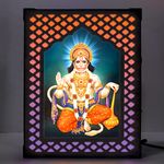 Regalo Casila REGALOCASILA Hanuman Chalisa Mantra Chanting Box With Light Bajrangbali Photo Of Lord Hanuman Lighting Photo Frame Gayatri Mantra Chanting Speaker Box For Pooja Room Size 29x22 CM