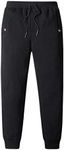 Flygo Men's Warm Fleece Pants Sherpa Lined Active Running Camping Sweatpants (X-Small, Black)