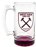 West Ham United FC Crest Glass Tankard (One Size) (Burgundy)
