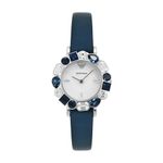 Emporio Armani Leather Analog White Dial Women Watch-Ar11595, Blue Band