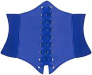 Alivila.Y Fashion Corset Women's Faux Leather Underbust Waist Belt Corset A13-Royal Blue