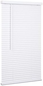 LOTUS & WINDOWARE Cordless Mini Blind, 1" Vinyl Slats, 35" Wide x 60" Long - White, Window Blinds for Home and Office, Interior Door Blinds - Light Filtering