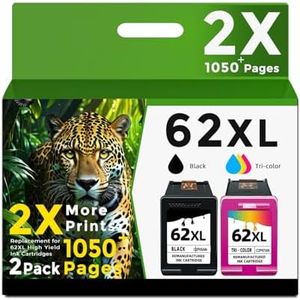Ubinki 62XL Ink Cartridges Black and Color Replacement for HP 62 XL Hp62XL Cartridge for Envy 5660 7640 7645 5540 5549 OfficeJet 5745 5740 5741 8040 (2 Pack)